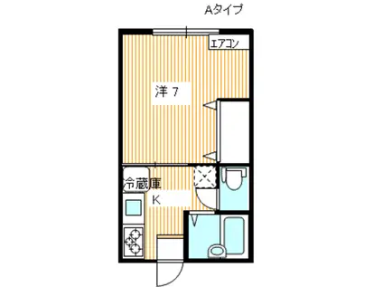 サンフラワーB棟(1K/1階)の間取り写真