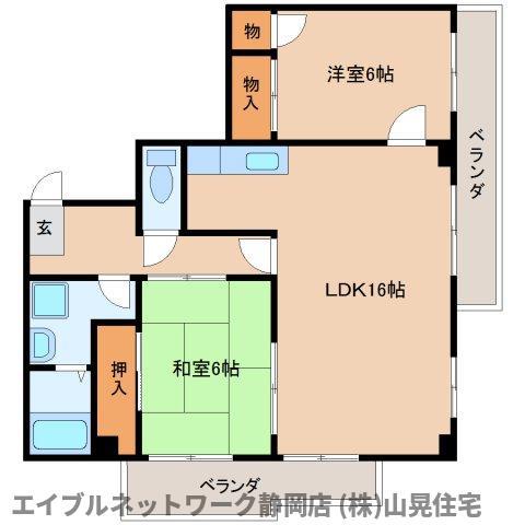 シティ・オーガ(2LDK/5階)の間取り写真
