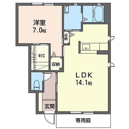 ミューゲ・ブラン(1LDK/1階)の間取り写真