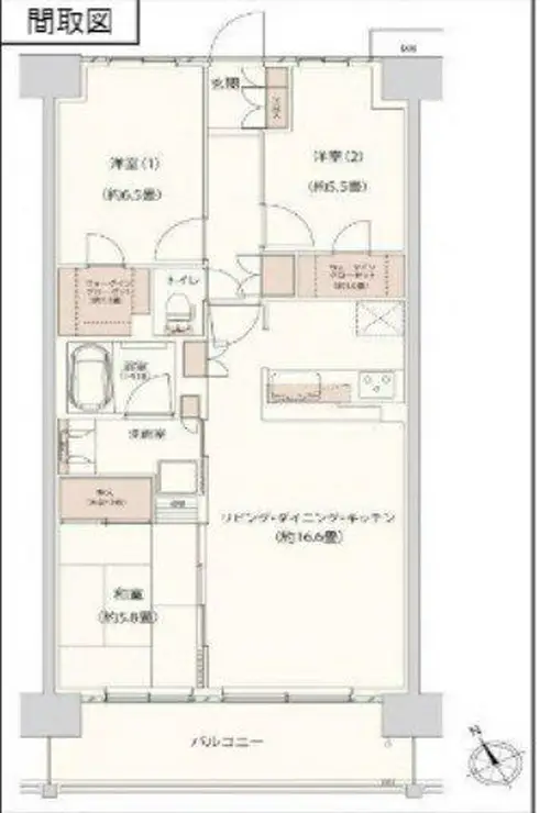 クレストフォルム柏サウスウイング 7階階 間取り
