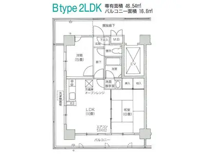 アネックス紅葉(2LDK/4階)の間取り写真
