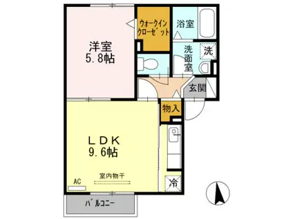 プレジール須田(1LDK/1階)の間取り写真