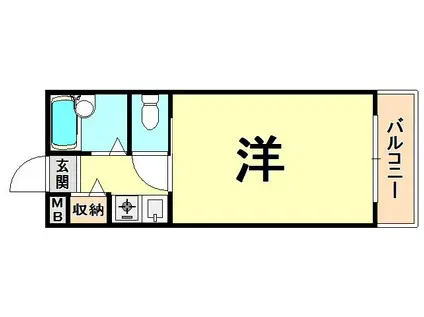 エトールVI(1K/2階)の間取り写真