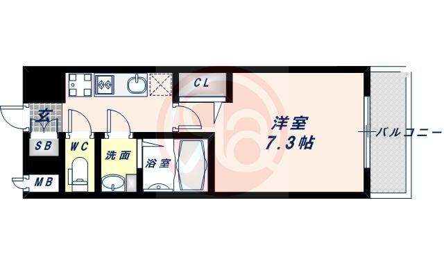 レシオス天王寺(1K/5階)の間取り写真