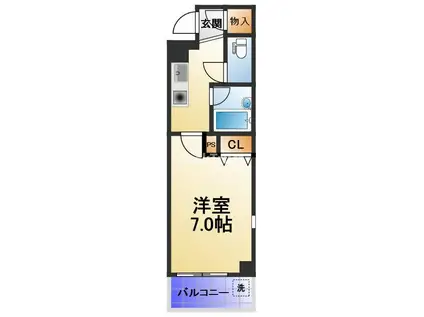 貴王天満橋(1K/9階)の間取り写真