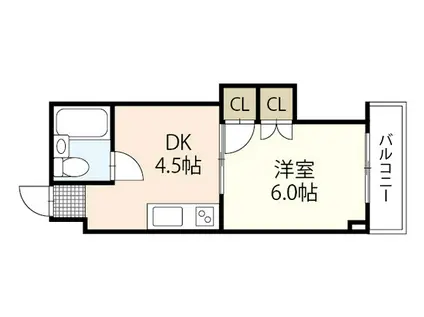 SIMPLE LIFE EMI (1DK/2階)の間取り写真