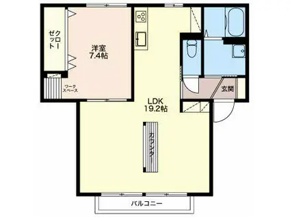 アクシス(1LDK/1階)の間取り写真