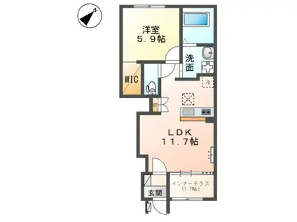 グランハイツN(1LDK/1階)の間取り写真