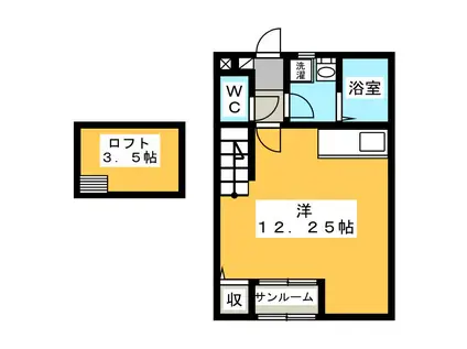 VIVRE(ワンルーム/2階)の間取り写真