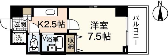 EFT広瀬北町(1K/9階)の間取り写真
