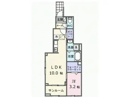 カーサ ブローテVII(1LDK/1階)の間取り写真