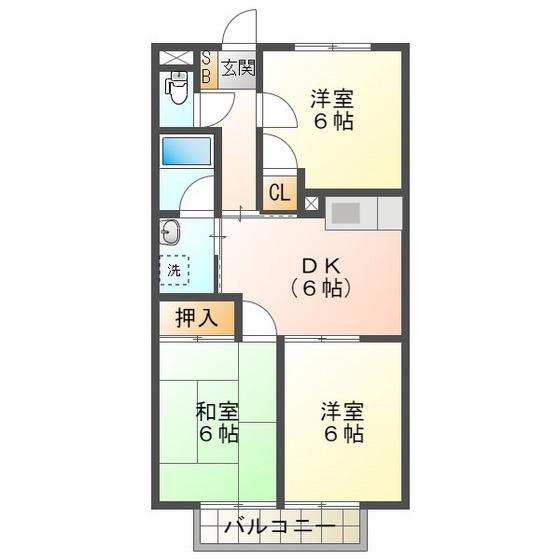 SURPLUS阿漕B(3DK/2階)の間取り写真