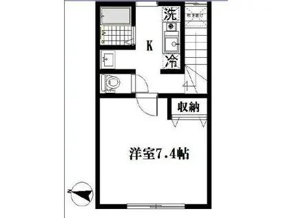 ボーセジュール(1K/2階)の間取り写真