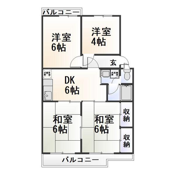 第2グリーンハイツ(4DK/1階)の間取り写真