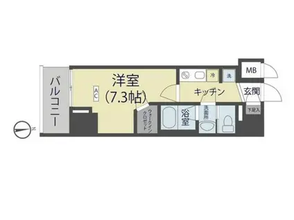 ソライエアイル草加(1K/2階)の間取り写真