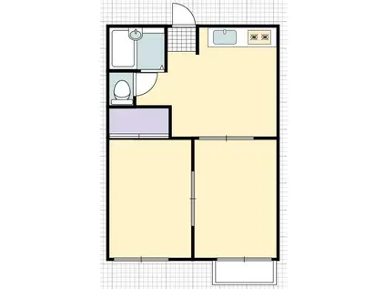 フォーブルルネサンスII(2DK/1階)の間取り写真