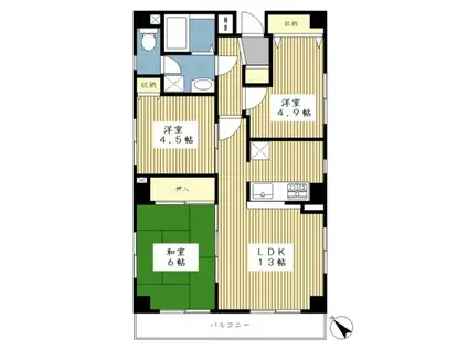 REYGRANDE2(3LDK/6階)の間取り写真