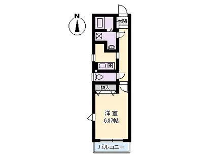 ONLYONE花屋敷(1K/2階)の間取り写真