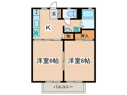 レジデンスMS(2K/2階)の間取り写真