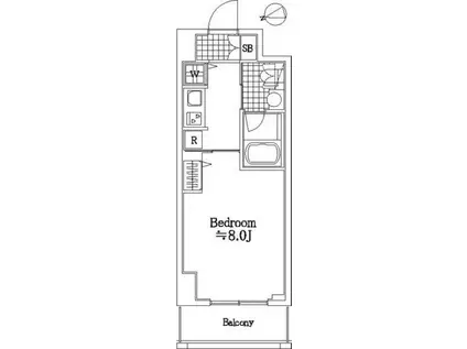 リンクパラッツォ川口本町(1K/10階)の間取り写真