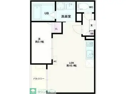 JACK YAKUSHIII(1LDK/1階)の間取り写真