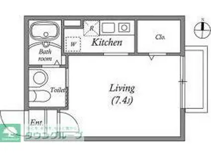 MODULOR久が原(ワンルーム/1階)の間取り写真