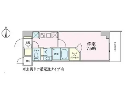 ジニア深川住吉(1K/4階)の間取り写真