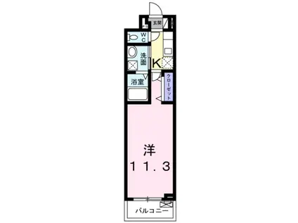 フランメゾンII(1K/3階)の間取り写真