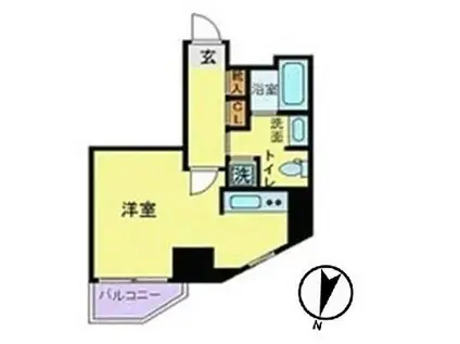 スカイコート神楽坂壱番館(ワンルーム/5階)の間取り写真