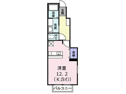 ベル フィオーレII(ワンルーム/1階)の間取り写真