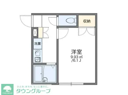 レオパレスファナーリ(1K/1階)の間取り写真