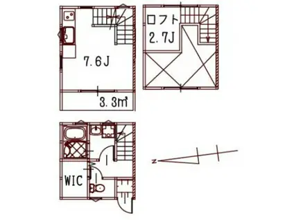 リノリノアパートメント吉島(ワンルーム/1階)の間取り写真