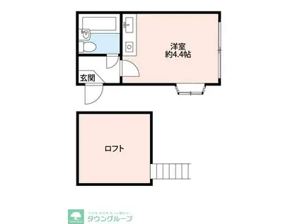 プラザドゥミハルB(ワンルーム/2階)の間取り写真