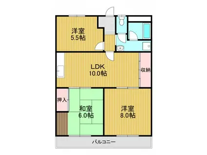 ロイヤルハイツ(3LDK/1階)の間取り写真