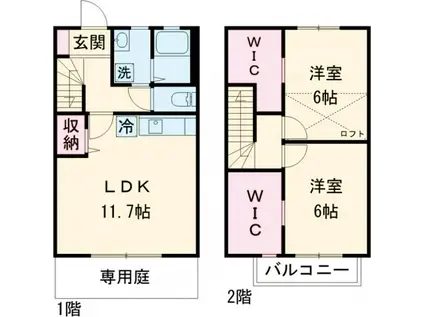 エコハウス畔柳(2LDK/1階)の間取り写真