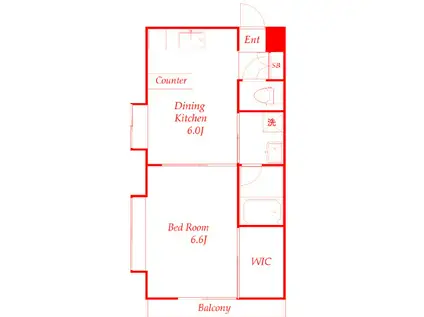 アーサクラスト横浜(1DK/4階)の間取り写真