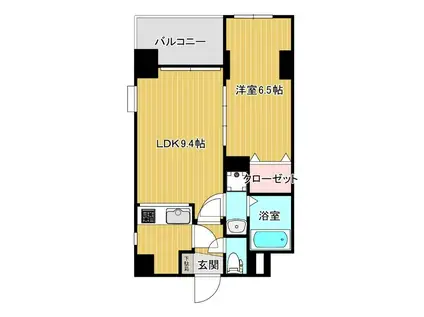 リファレンス九品寺(1LDK/4階)の間取り写真