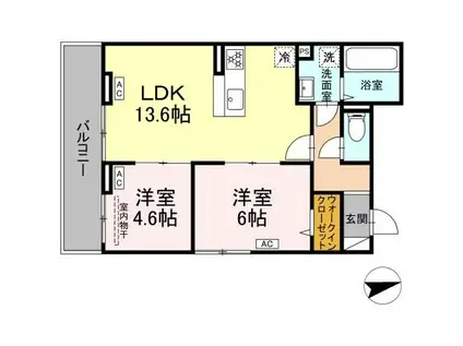 D PAINA EGAWA I(2LDK/2階)の間取り写真