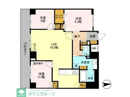 アヴェニール柏の葉(3LDK/2階)の間取り写真