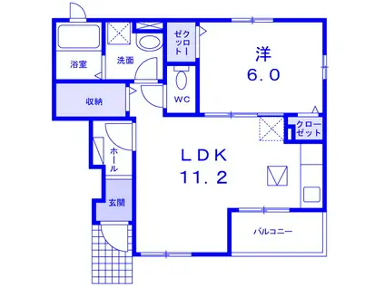 グリシーナII(1LDK/1階)の間取り写真