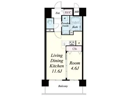 ブル フォルトゥーナ扇町(1LDK/8階)の間取り写真