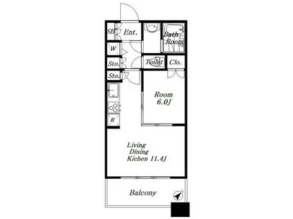 晴海テラス(1LDK/4階)の間取り写真