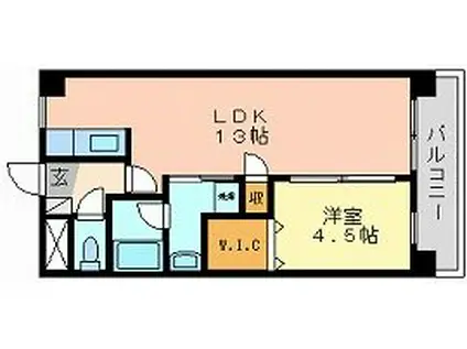 下中野S-1ビル(1LDK/5階)の間取り写真