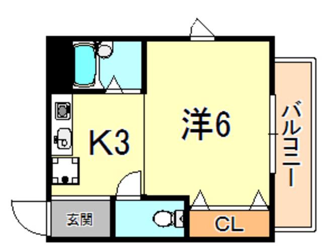 エール向陽(1K/2階)の間取り写真