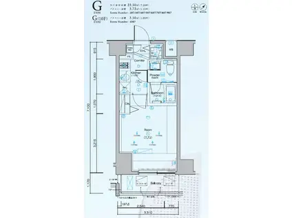 SYNEX 横濱阪東橋II(1K/8階)の間取り写真