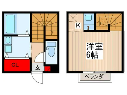 アークシティ東大宮(1K/1階)の間取り写真