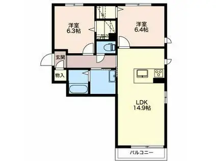 SUNWOOD NEO(2LDK/1階)の間取り写真