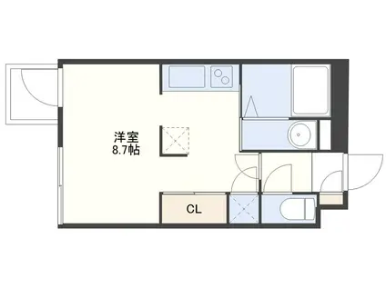 ファーストステージ思案橋(ワンルーム/4階)の間取り写真