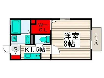 プレサージュ西新井(1K/1階)の間取り写真