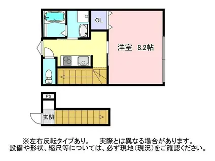ヴィラウィーブ(1K/1階)の間取り写真